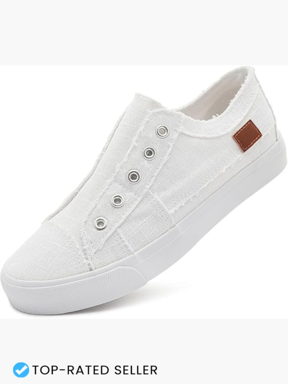 Canvas Slip On Sneakers Low Top Casual Walking Shoes Elastic Band